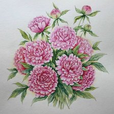 Схема вышивки «пионы»