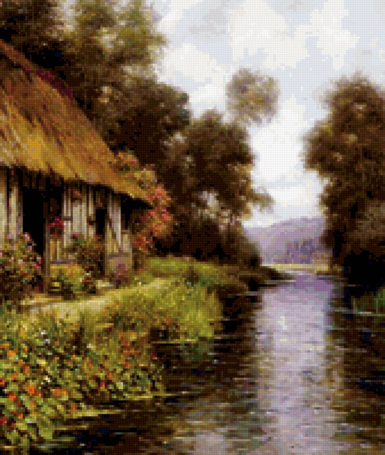 Домик у реки - природа, лето, дом у реки, дом, река - предпросмотр