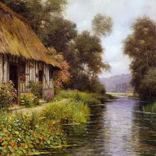 Схема вышивки «Домик у реки»