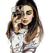 Схема вышивки «девушка с бокалом»