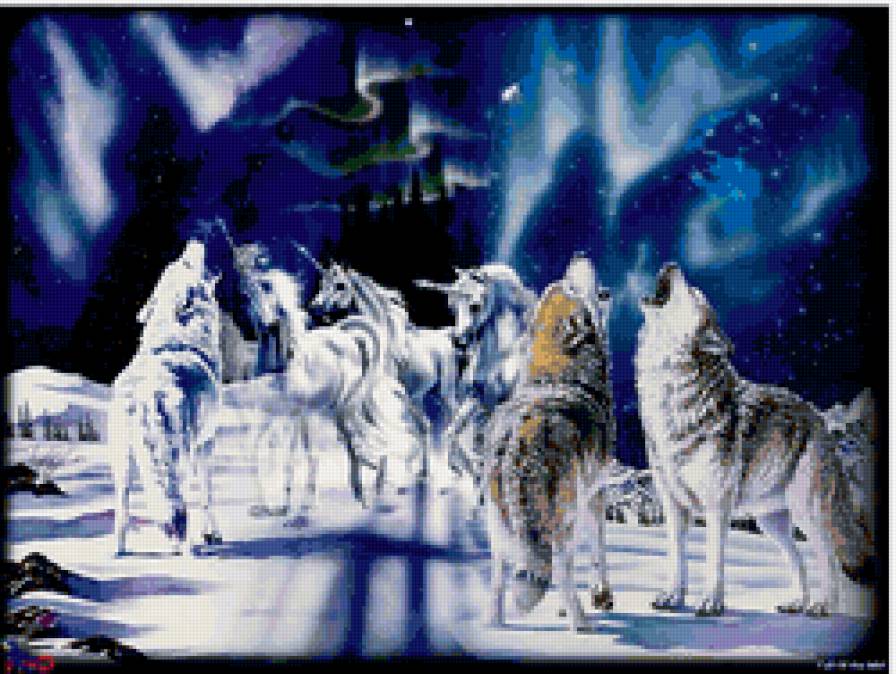 серия "единороги и пегасы" - волки, единороги - предпросмотр