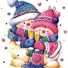Схема вышивки «Забавные снеговички»