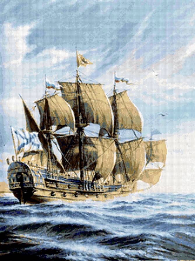 корабль - море, корабль - предпросмотр