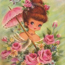 Схема вышивки «барышня в розах»