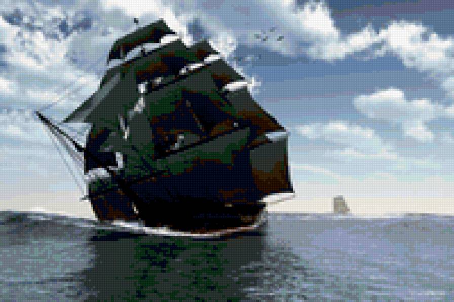 серия "корабли" - небо, корабль, вода, море - предпросмотр