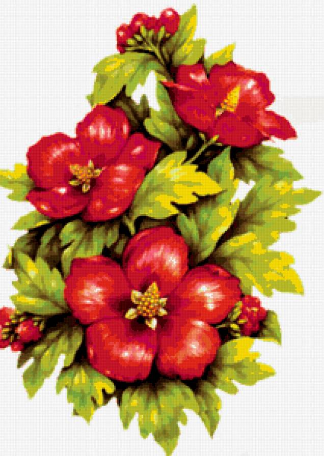 красные цветы - предпросмотр