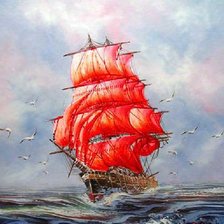 Схема вышивки «Алые паруса»