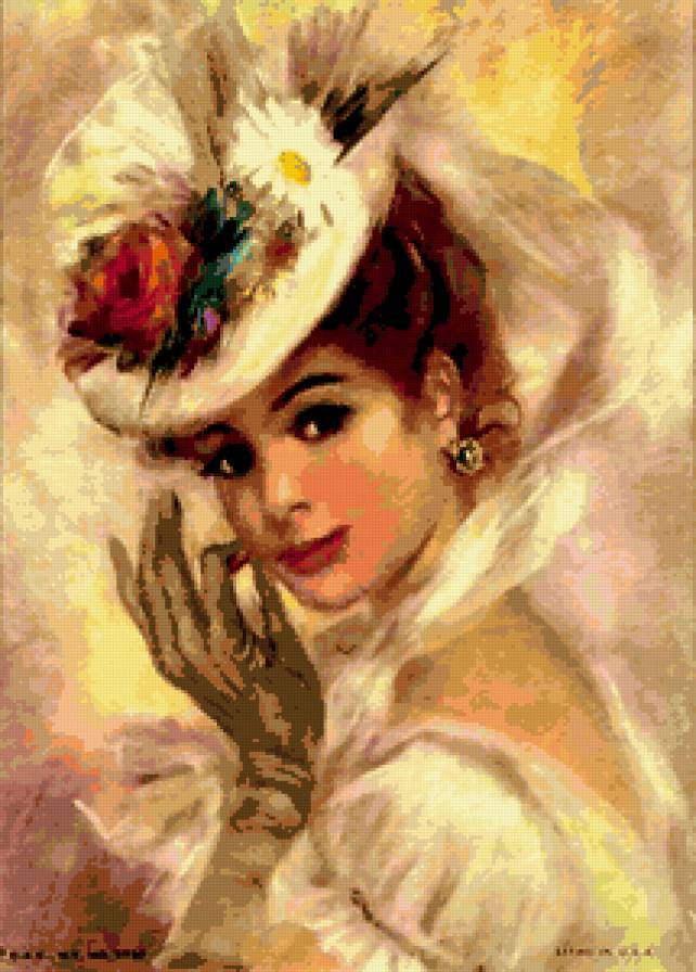 Девушка - девушка, ретро, девушка в шляпке - предпросмотр