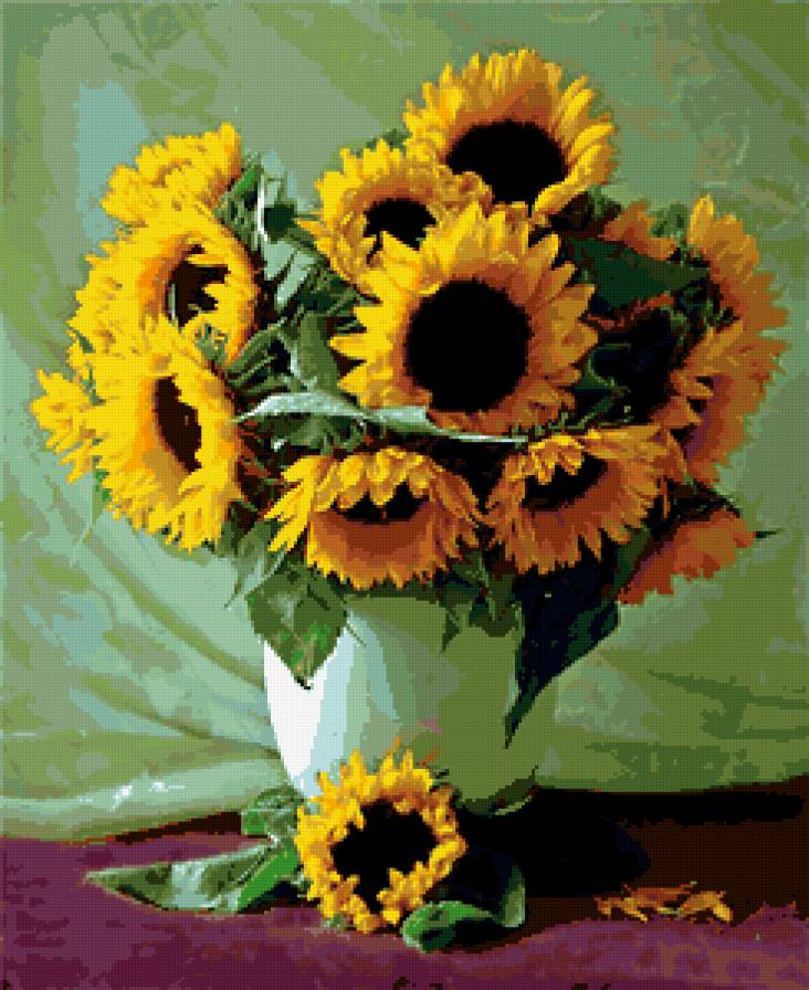 Серия ЦВЕТЫ. Весеннее настроение - цветы, букет, подсолнухи - предпросмотр