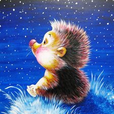 Схема вышивки «Ёжик и звёзды»