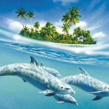 Схема вышивки «Дельфины»