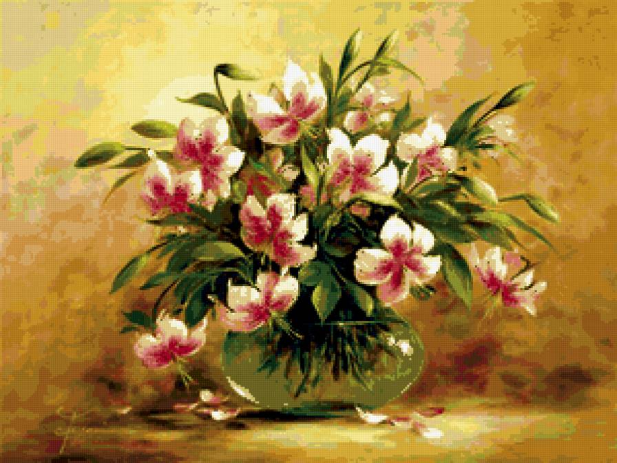 лилии - цветы, букет, картина, лилии - предпросмотр