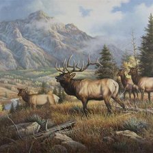 Схема вышивки «олени»