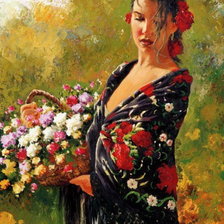 Схема вышивки «девушка»