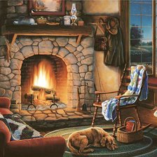 Схема вышивки «тепло камина»