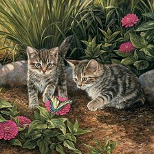 Схема вышивки «котята»