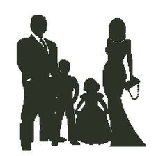 Схема вышивки «Семья монохром»