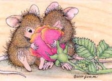 Схема вышивки «Мышки с розой»