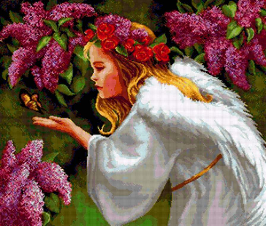 серия "ангелы" - ангел.цветы - предпросмотр