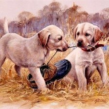 Схема вышивки «Щенки»