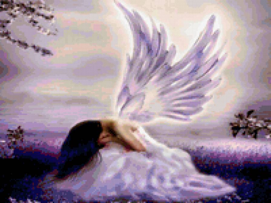 Ангел - грусть, девушка, слезы, ангел - предпросмотр