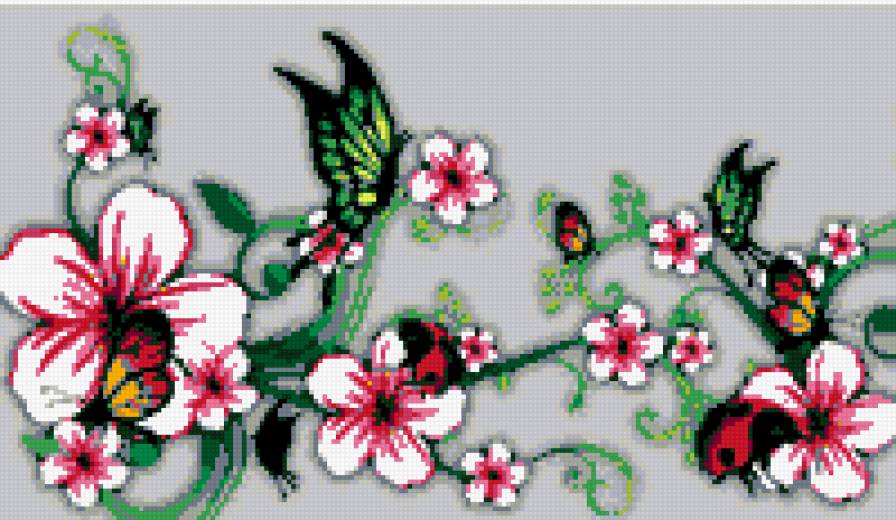 бабочка цветы - бабочка цветы - предпросмотр