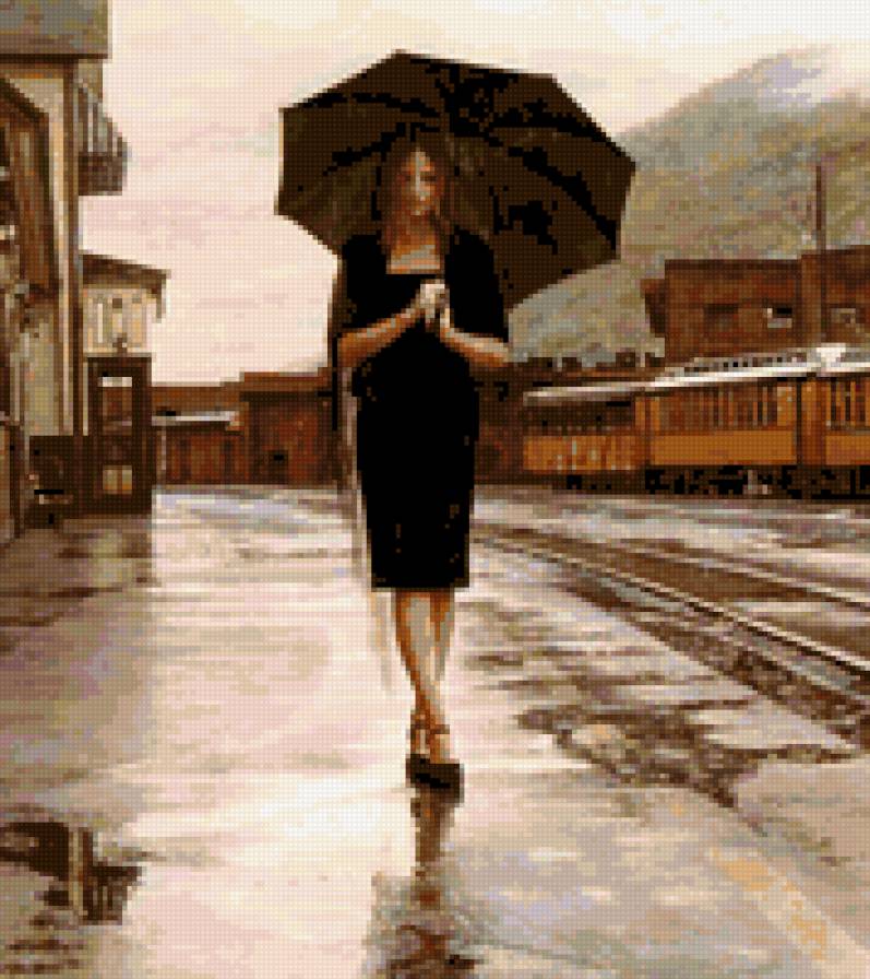 под зонтом - пейзаж - предпросмотр