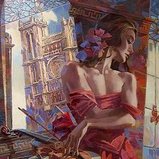 Схема вышивки «девушка»