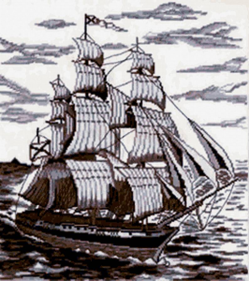 на морских просторах - корабль, море - предпросмотр