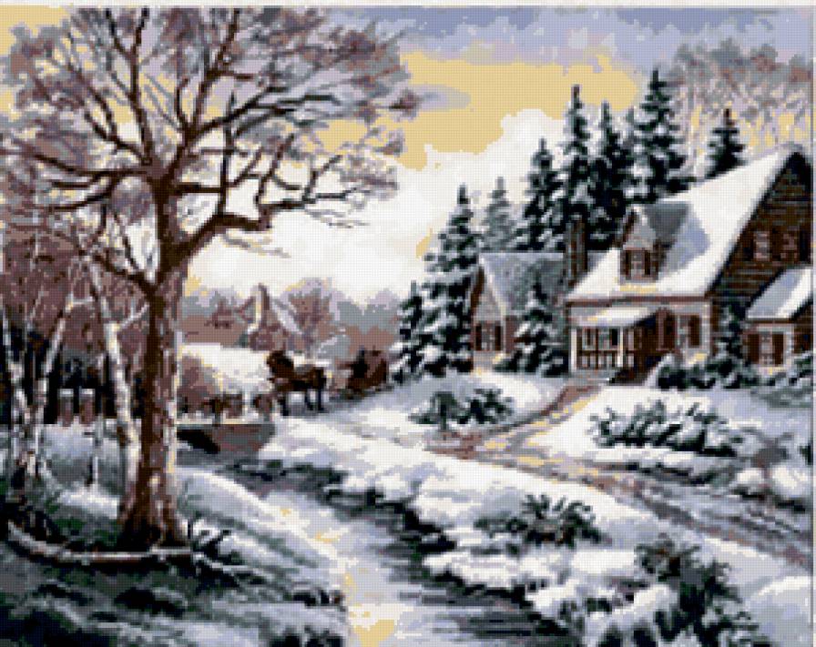 зимняя улица - зима - предпросмотр