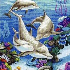 Схема вышивки «дельфинье царство»