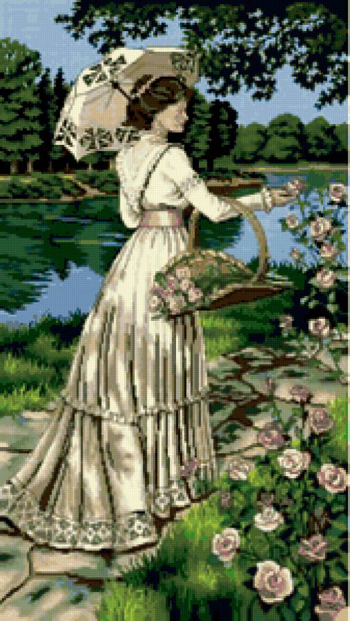 летняя прогулка - дама - предпросмотр