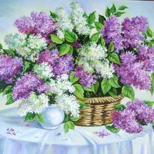 Схема вышивки «сирень»