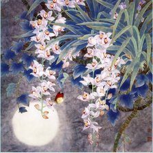 Схема вышивки «орхидеи»