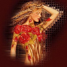 Схема вышивки «Девушка.»