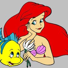 Схема вышивки «ариэль и флаундер»