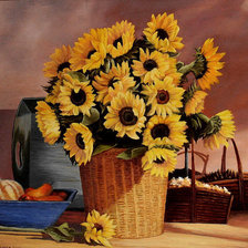 Схема вышивки «подсолнухи»