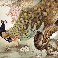 Схема вышивки «павлины»