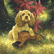 Схема вышивки «щенок»