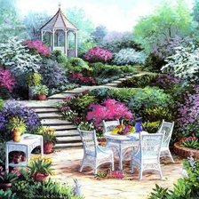 Схема вышивки «летний сад»