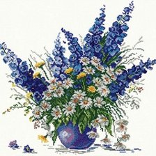 Схема вышивки «голубой букет»
