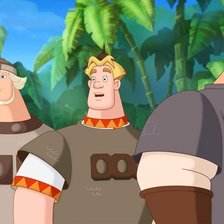 Схема вышивки «три богатыря на берегах»