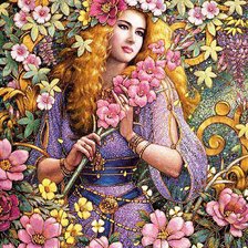 Схема вышивки «дама»