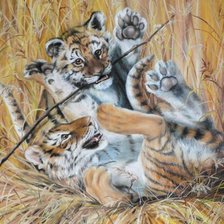 Схема вышивки «тигрята»