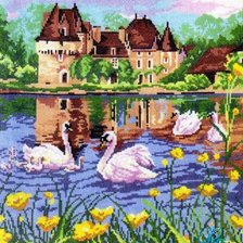 Схема вышивки «лебединое озеро»