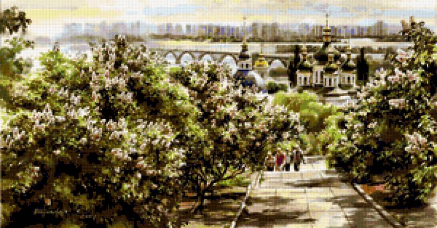 Серия "Пейзажи" - лестница, люди, река, лето, пейзаж - предпросмотр