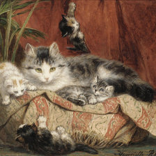 Схема вышивки «кошка»