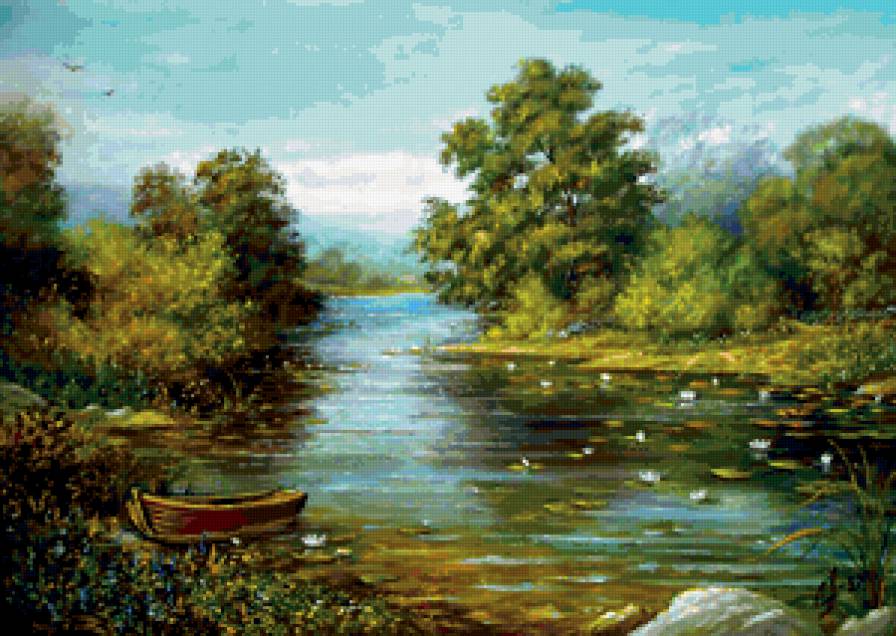 Пейзаж, лес, река - река, пейзаж, лес - предпросмотр