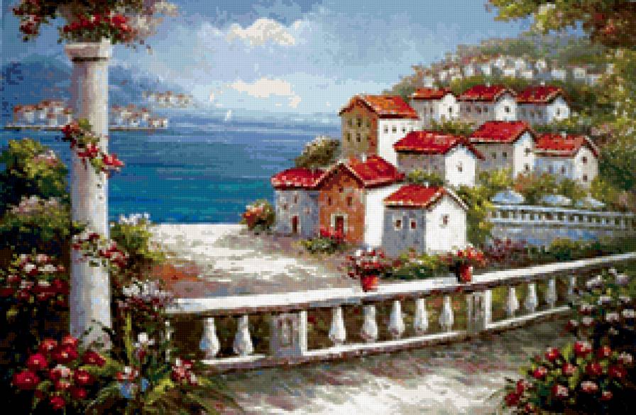 Пейзаж, море, дворик - пейзаж, море, дворик - предпросмотр