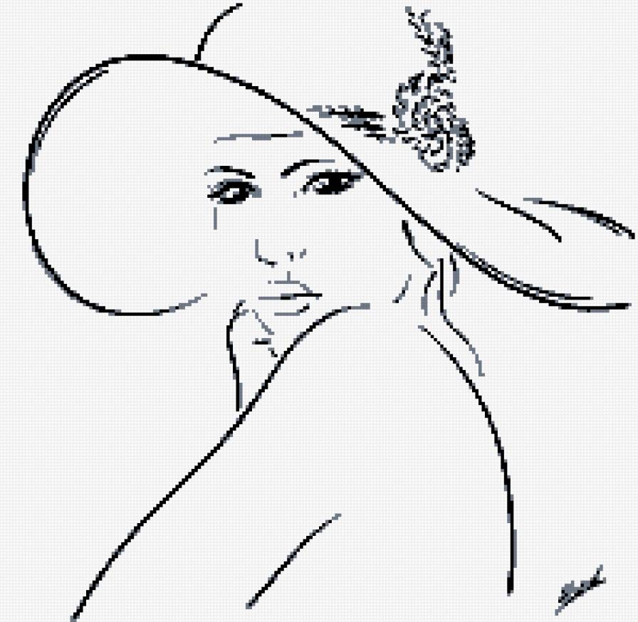 девушка - черно белая - предпросмотр